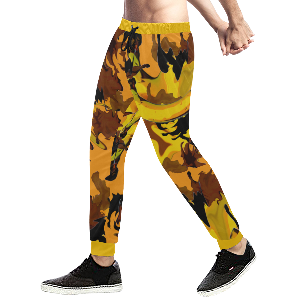 Jogger Cameo split (yellow) Men's All Over Print Sweatpants/Large Size (Model L11)