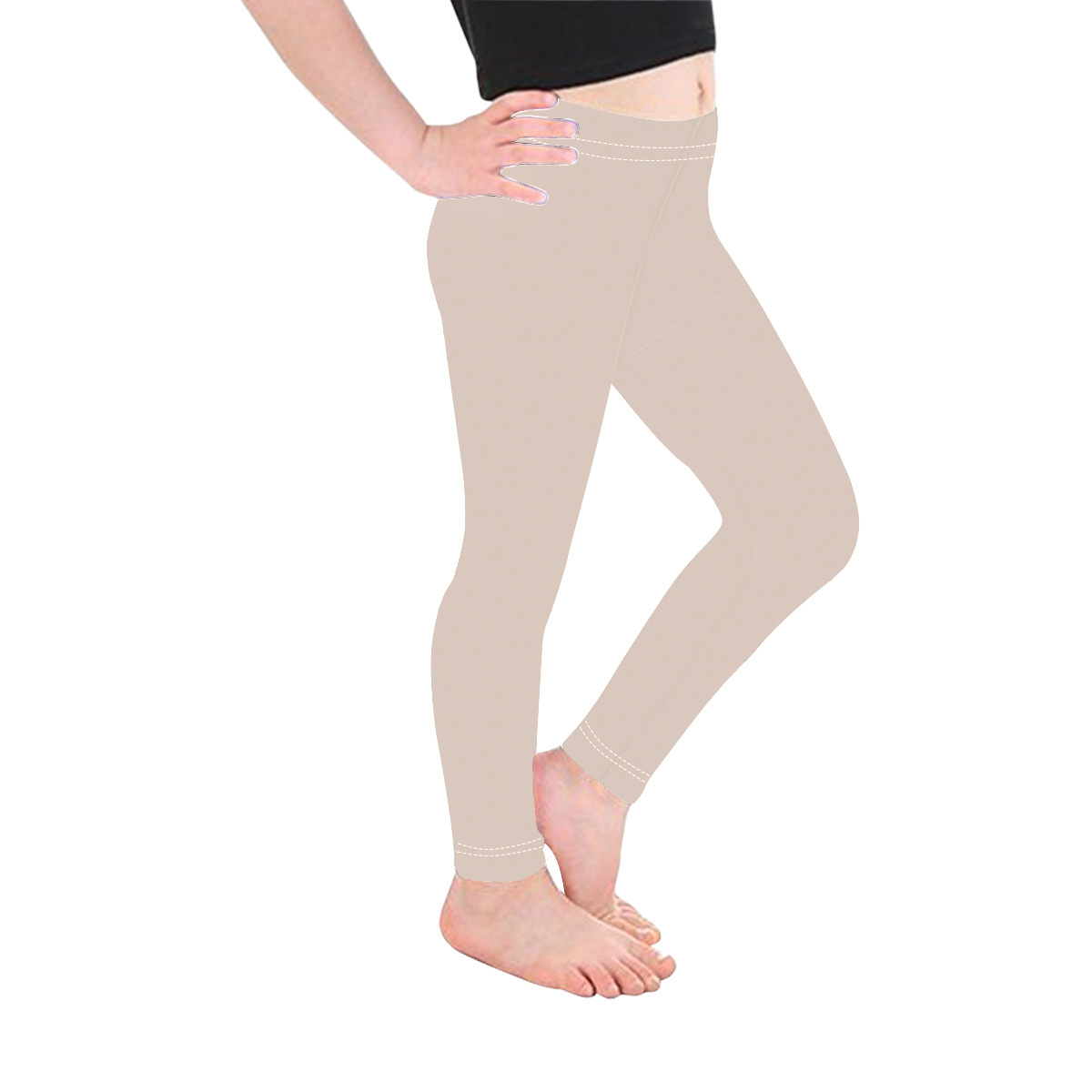 color champagne pink Kid's Ankle Length Leggings (Model L06)