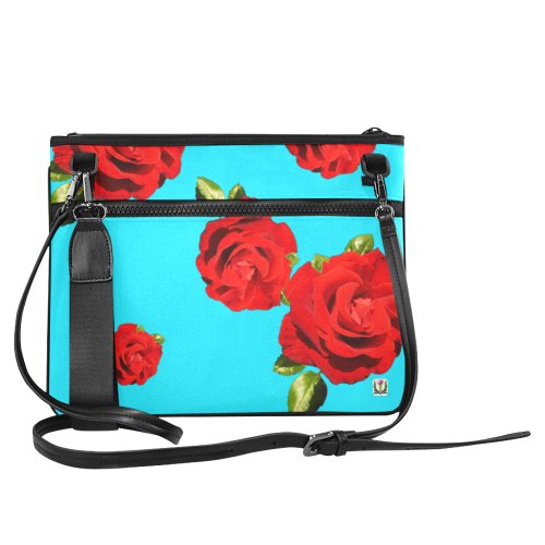 Fairlings Delight's Floral Luxury Collection- Red Rose Slim Clutch Bag 53086a16 Slim Clutch Bag (Model 1668)
