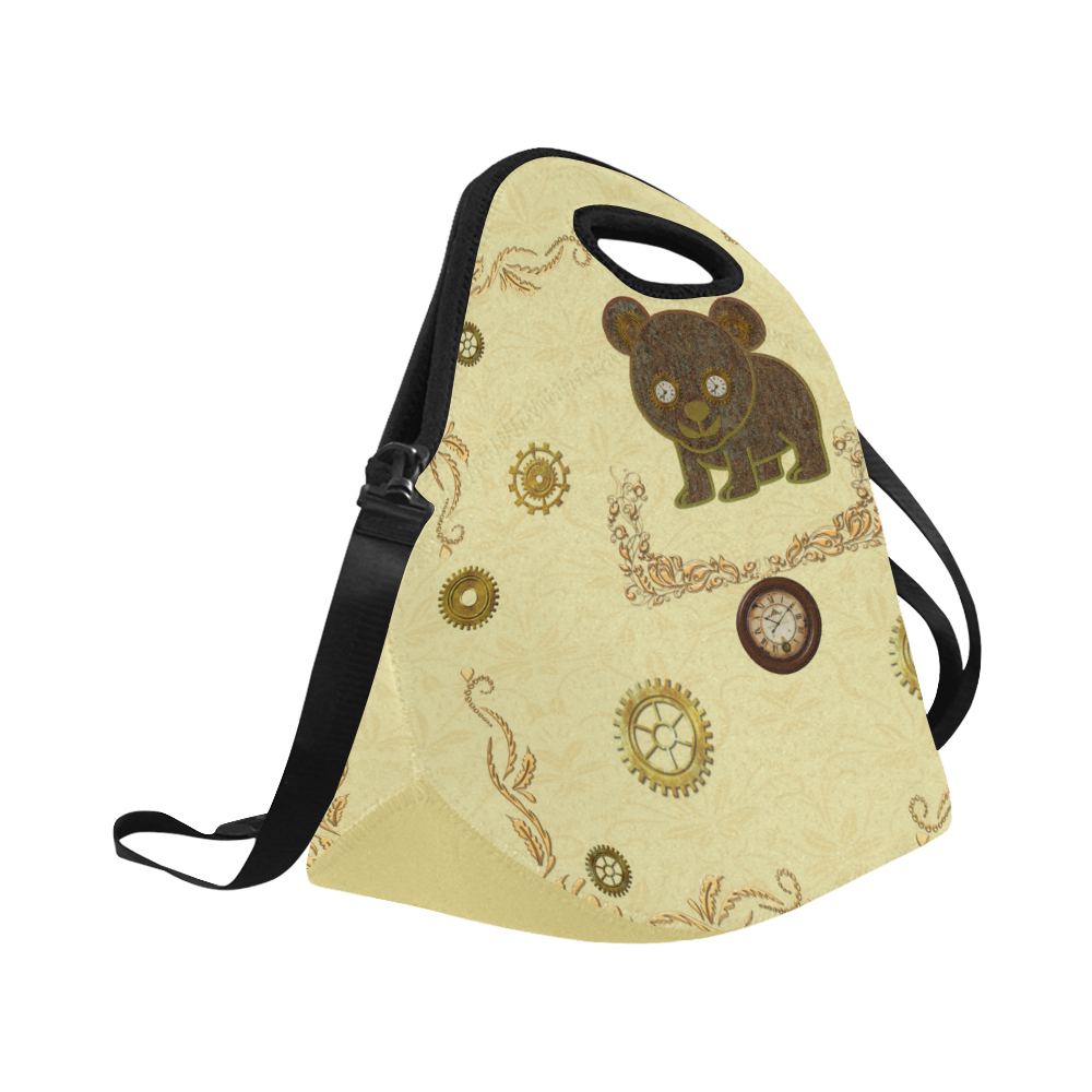 Awesome Steampunk Teddybear Neoprene Lunch Bag/Large (Model 1669)