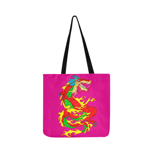 Red Chinese Dragon Pink Reusable Shopping Bag Model 1660 (Two sides)