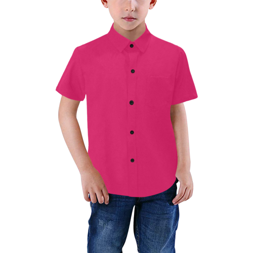 color ruby Boys' All Over Print Short Sleeve Shirt (Model T59)