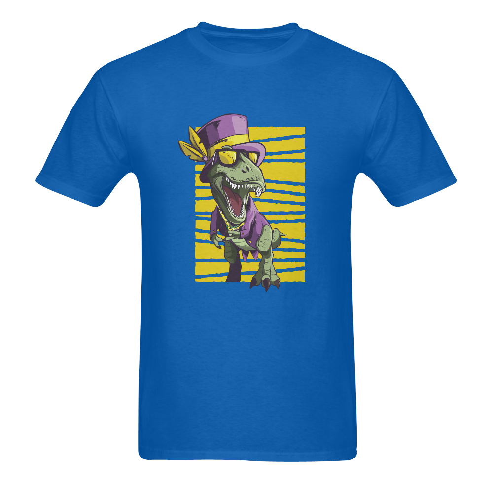 Mardi DinoTshirt Blue Men's T-Shirt in USA Size (Two Sides Printing)