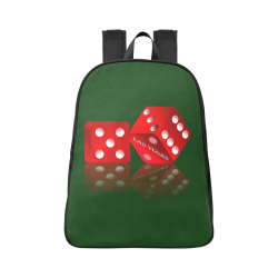 Las Vegas Craps Dice on Green Fabric School Backpack (Model 1682) (Large)
