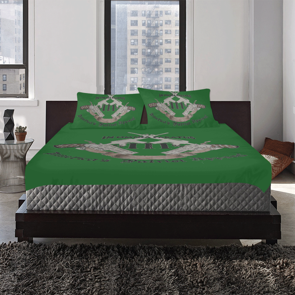 in Omnia Paratus (Green) 3-Piece Bedding Set