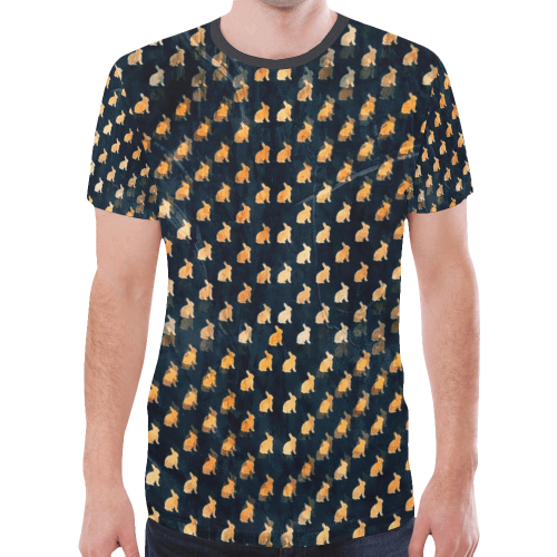 Bunny Pattern by K.Merske New All Over Print T-shirt for Men (Model T45)