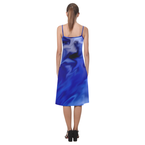 Dark Blue silver waves Alcestis Slip Dress (Model D05)