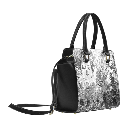 Lady and butterflies Classic Shoulder Handbag (Model 1653)