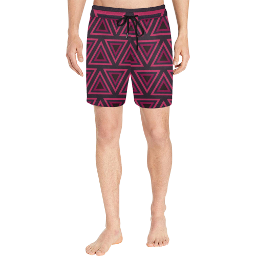 Tribal Ethnic Triangles Men's Mid-Length Swim Shorts (Model L39)