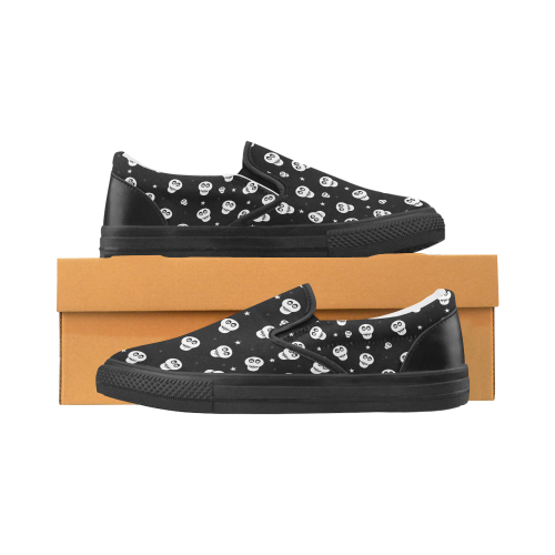 Star Skulls Slip-on Canvas Shoes for Men/Large Size (Model 019)