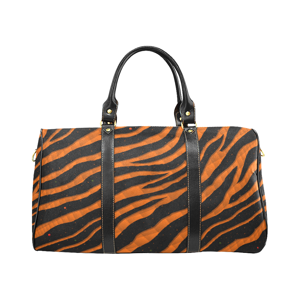 Ripped SpaceTime Stripes - Orange New Waterproof Travel Bag/Large (Model 1639)