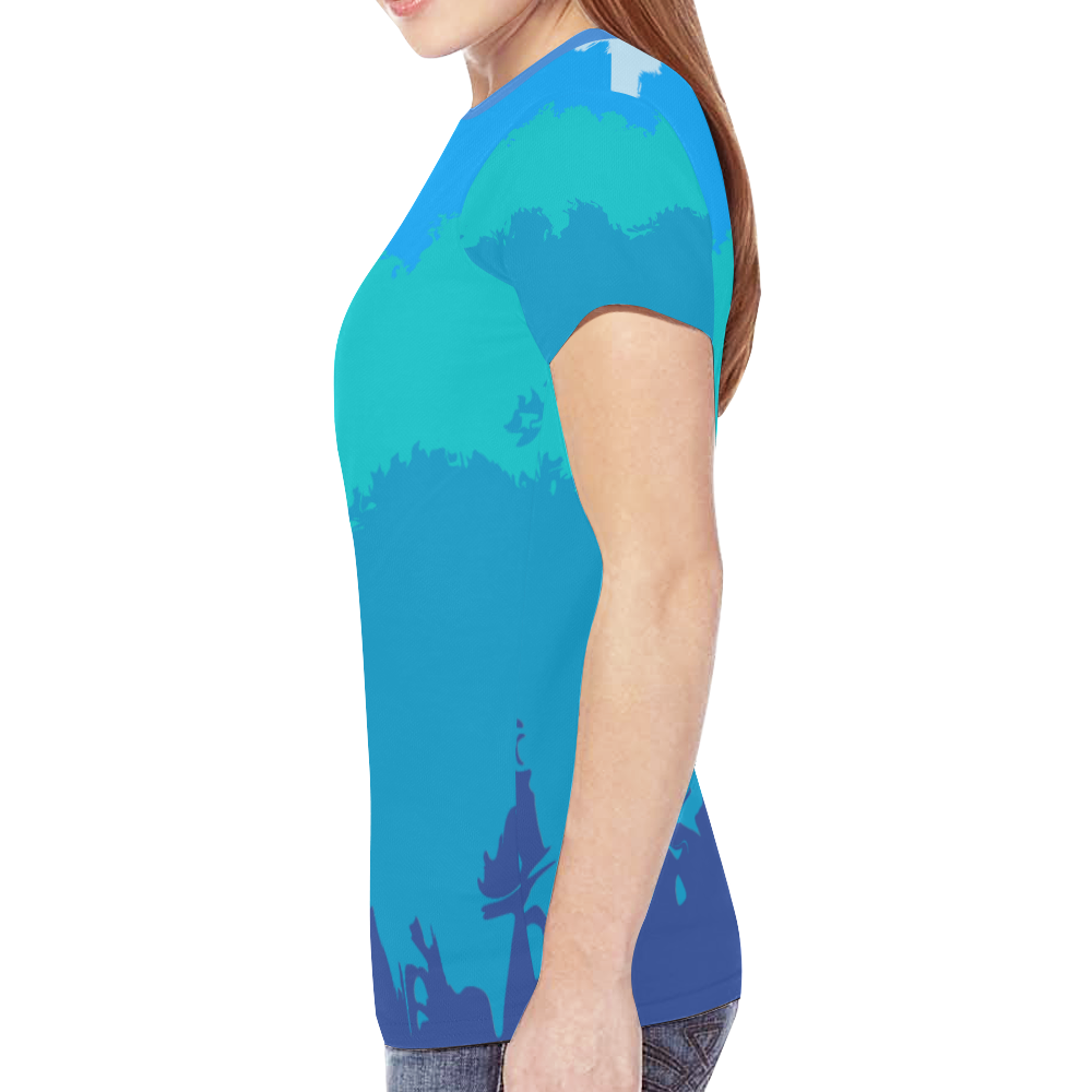 Ocean Deep New All Over Print T-shirt for Women (Model T45)