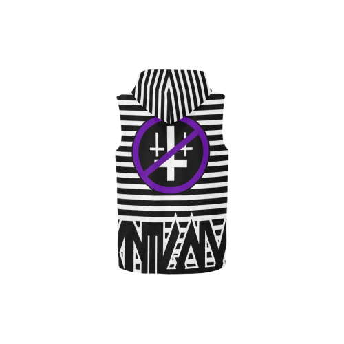 ANTI GODS no religion gang vurple Symbol STRIP SOLID VEST All Over Print Sleeveless Zip Up Hoodie for Kid (Model H16)