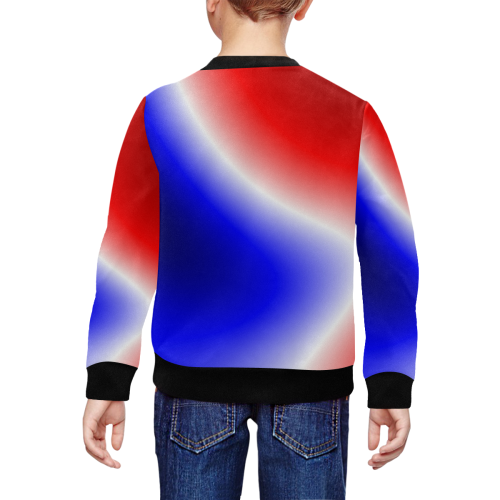 Glow blue and Red All Over Print Crewneck Sweatshirt for Kids (Model H29)