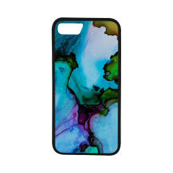 Blue green ink Rubber Case for iPhone 7 (4.7”)