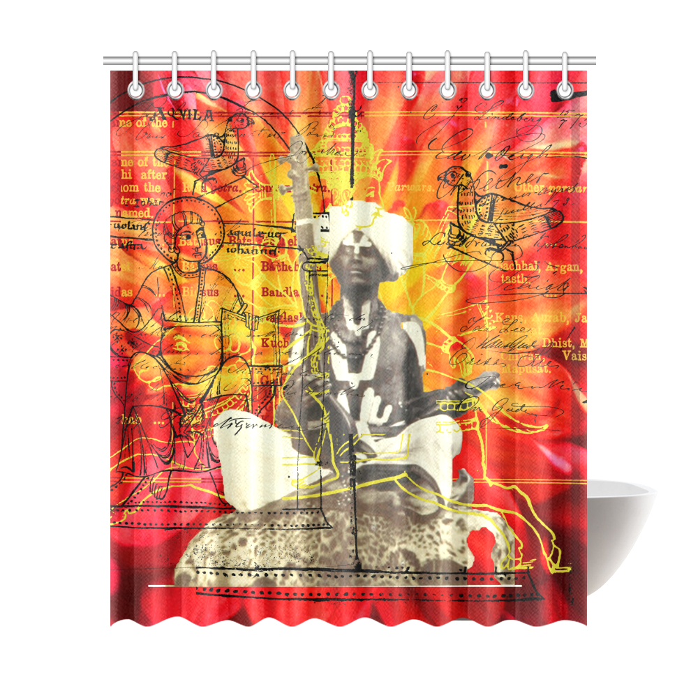 THE SITAR PLAYER Shower Curtain 72"x84"