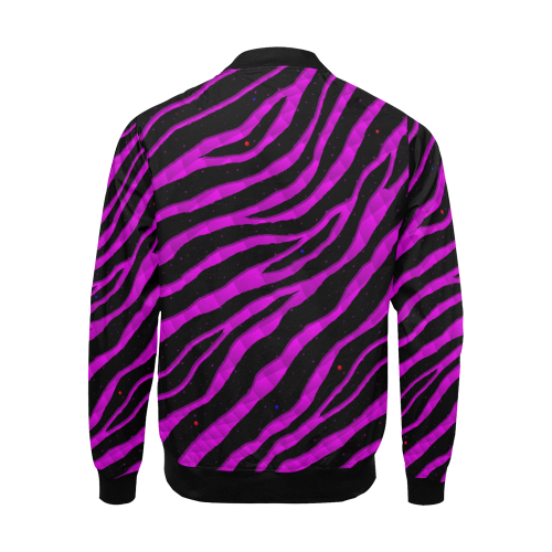 Ripped SpaceTime Stripes - Pink All Over Print Bomber Jacket for Men/Large Size (Model H19)