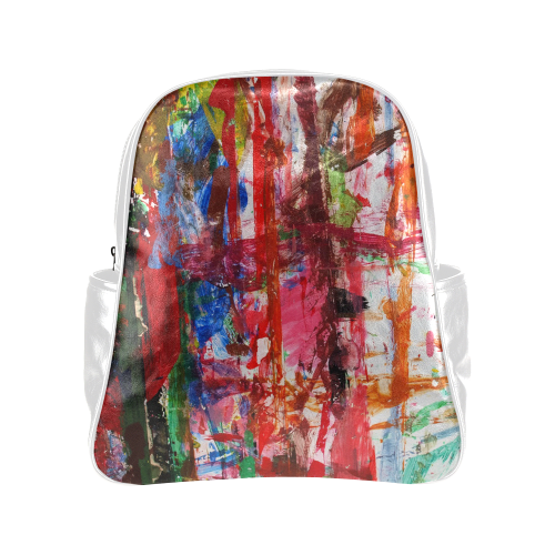 Paint on a white background Multi-Pockets Backpack (Model 1636)