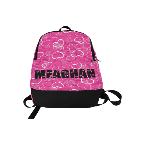 Meaghan heart background pink Fabric Backpack for Adult (Model 1659)