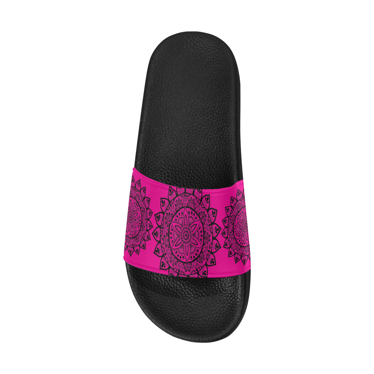 black mandala- pink slides Women's Slide Sandals (Model 057)