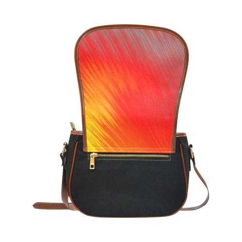 Hilbert Grid Fiery Saddle Bag/Small (Model 1649)(Flap Customization)