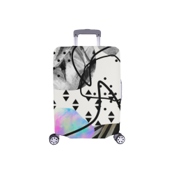 black white marble collage Luggage Cover/Small 18"-21"