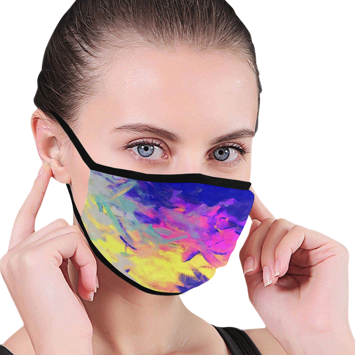Neon Mimosa Face Mask Mouth Mask (2 Filters Included) (Non-medical Products)