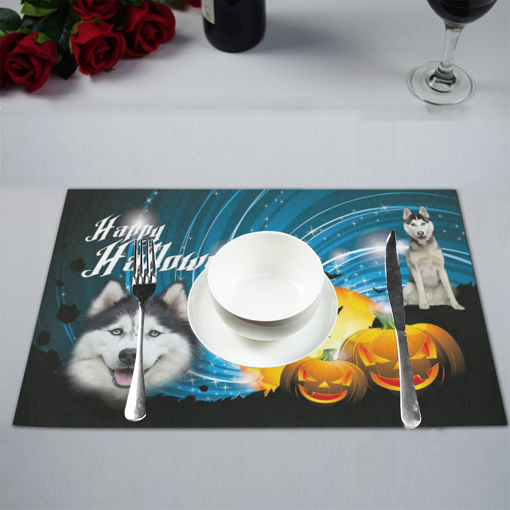 Happy Halloween Husky Placemat 12’’ x 18’’ (Set of 6)