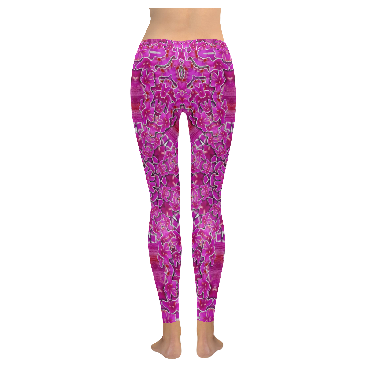 flowering and blooming to bring happiness Women's Low Rise Leggings (Invisible Stitch) (Model L05)