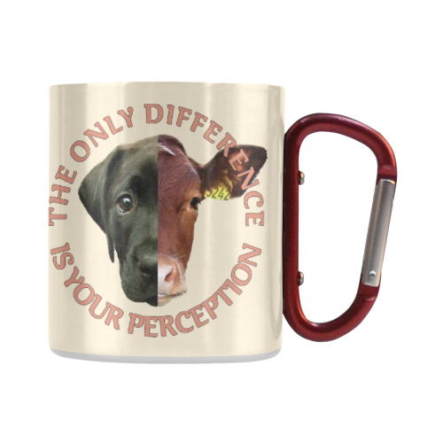 Vegan Cow and Dog Design with Slogan Classic Insulated Mug(10.3OZ)