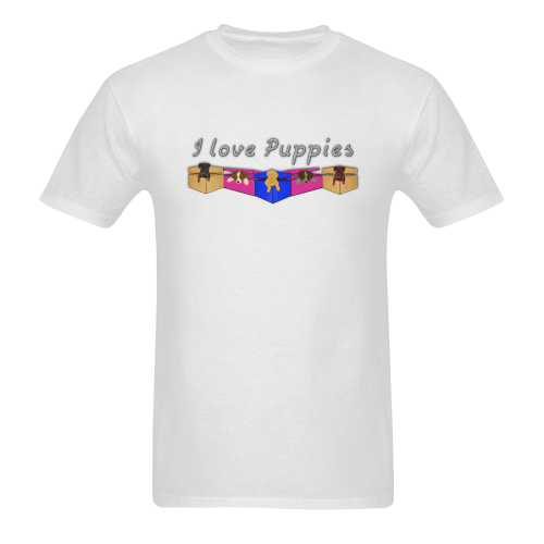 Box of Puppies Men's T-Shirt in USA Size (Two Sides Printing)