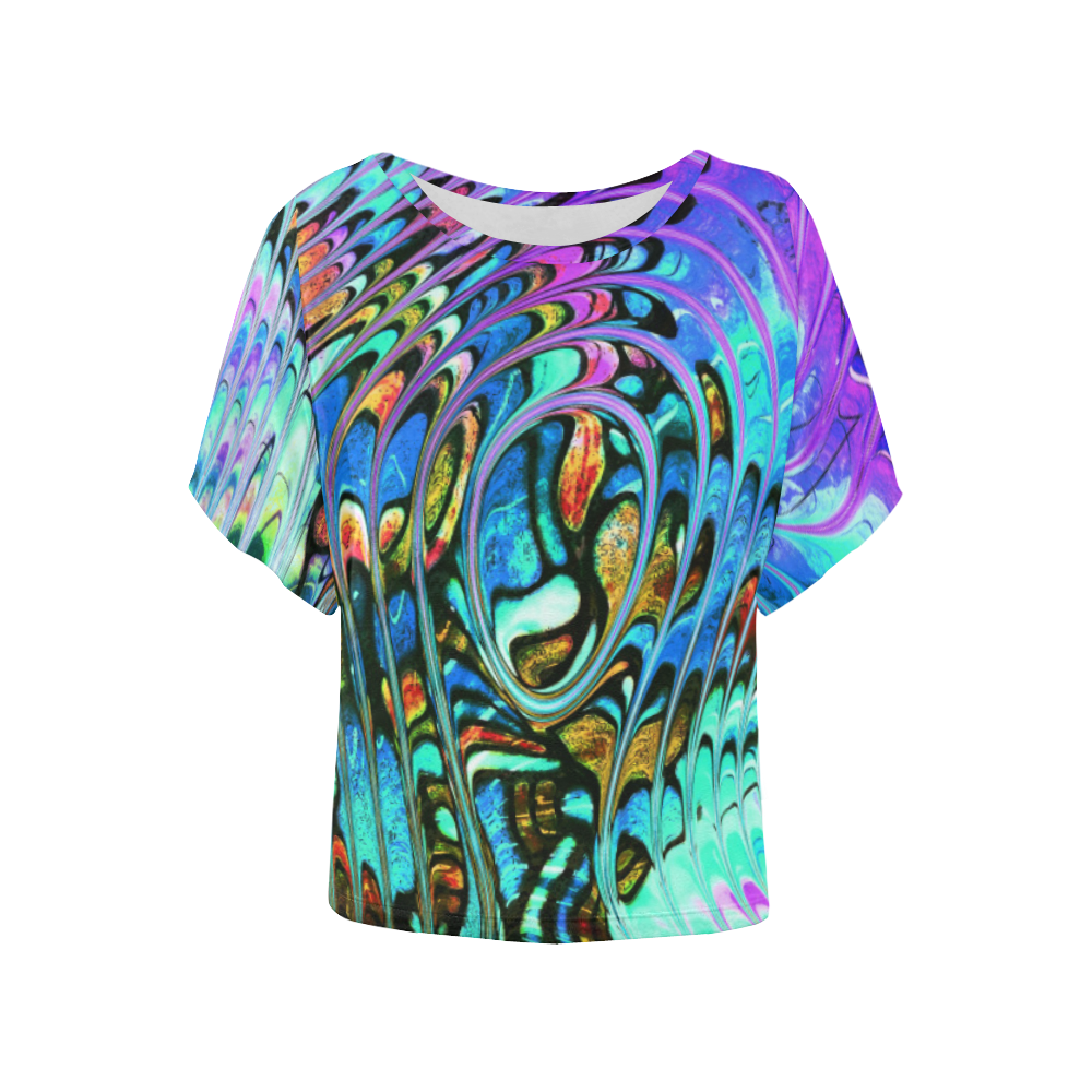 Neuro Art - Wamble Bomb 1 Women's Batwing-Sleeved Blouse T shirt (Model T44)