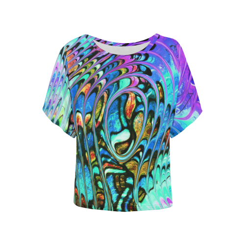 Neuro Art - Wamble Bomb 1 Women's Batwing-Sleeved Blouse T shirt (Model T44)