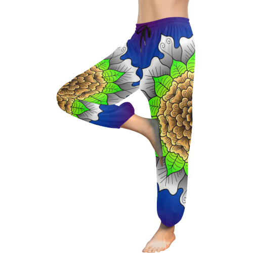 Marigold mandala Women's All Over Print Harem Pants (Model L18)