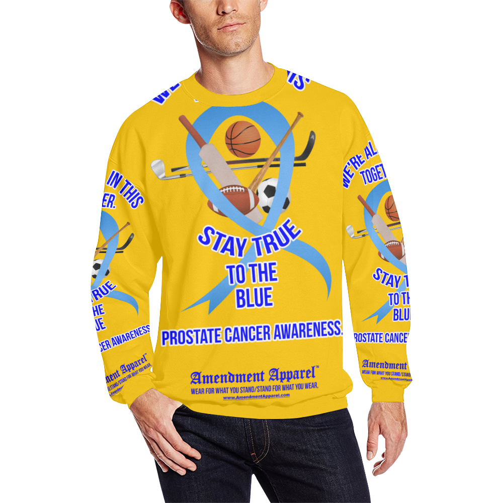 Prostate Cancer Awareness Men's Oversized Fleece Crew Sweatshirt/Large Size(Model H18)