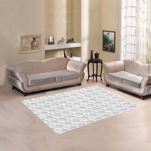 White ellipses embossed abstract Area Rug 5'3''x4'