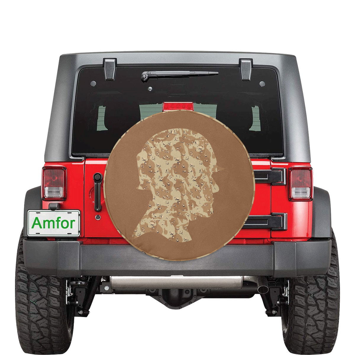 Desert Camouflage Soldier 32 Inch Spare Tire Cover