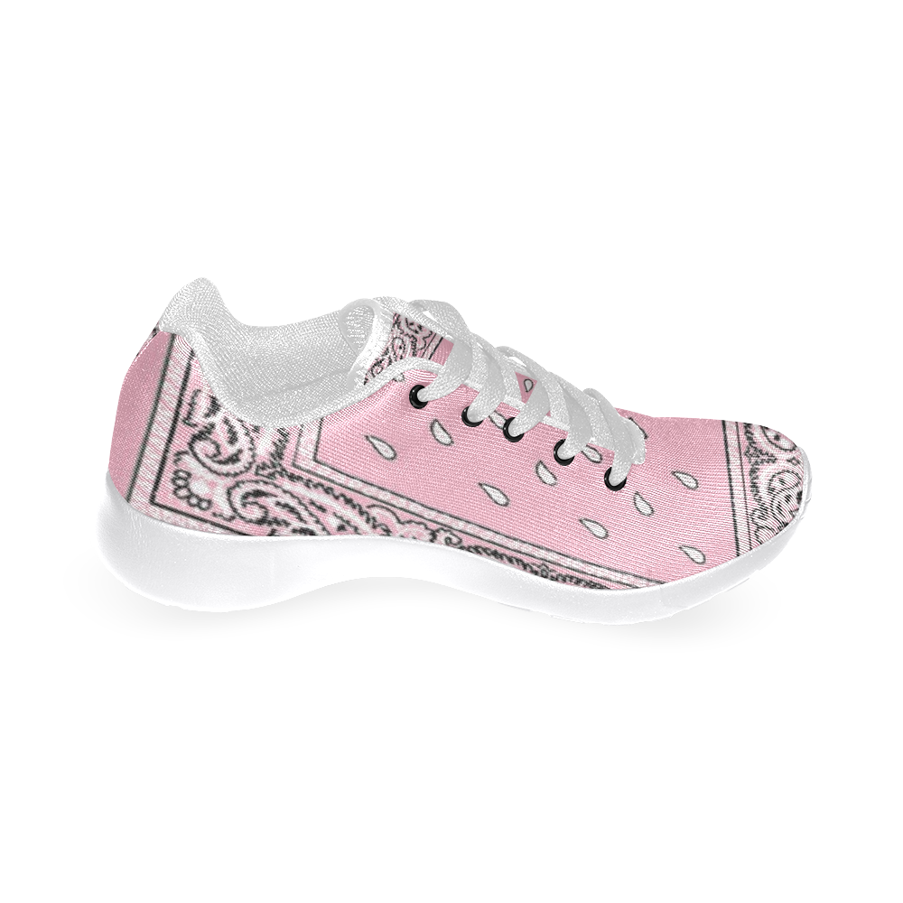 Pink Bandana Women-White Women’s Running Shoes (Model 020)