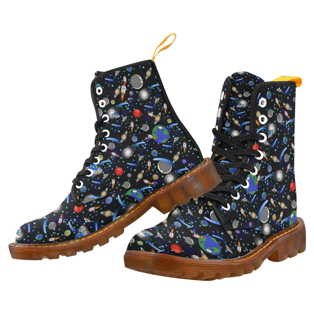 Galaxy Universe - Planets, Stars, Comets, Rockets Martin Boots For Women Model 1203H
