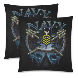 Aviation Boatswain's Mate E-9 Custom Zippered Pillow Cases 18"x 18" (Twin Sides) (Set of 2)