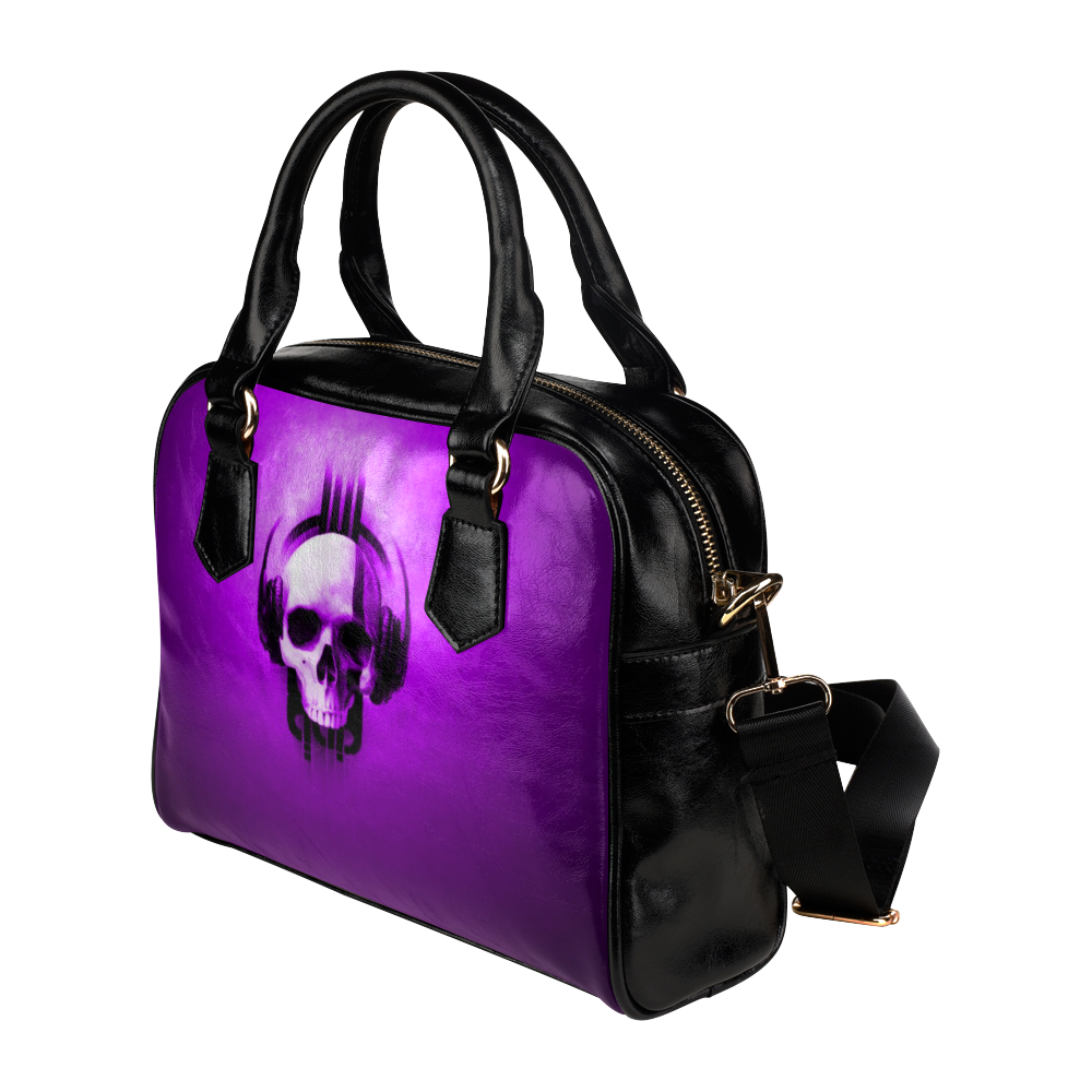 Cool Skulls Purple Metallic Shoulder Handbag (Model 1634)