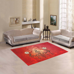 Music clef with floral design Area Rug 5'3''x4'