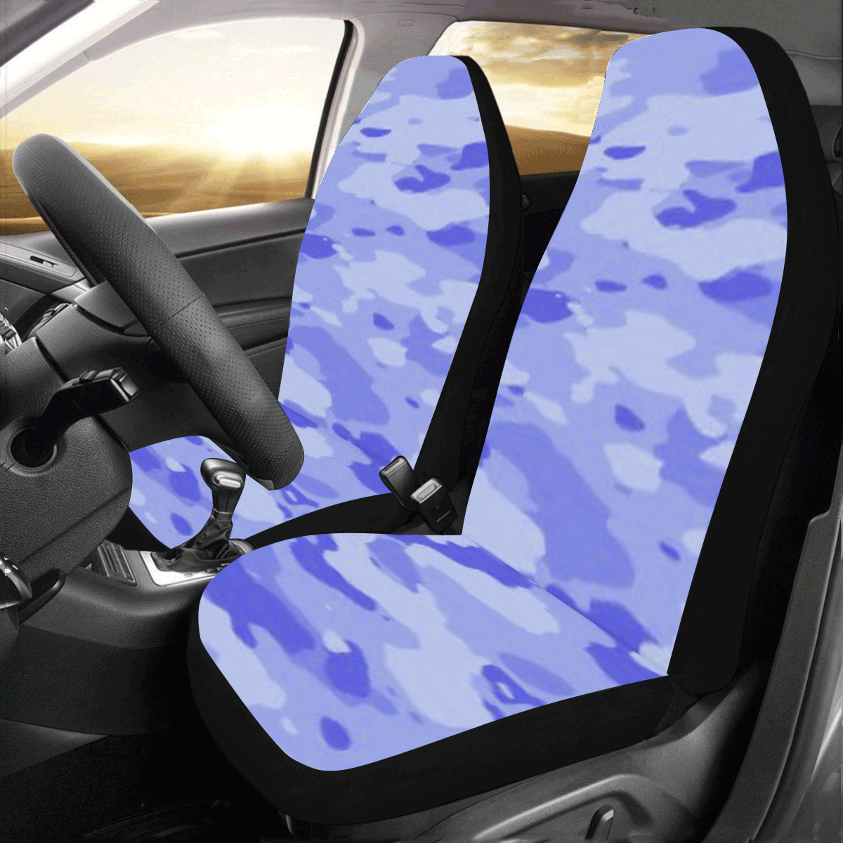 Blue Camo Car Seat Covers (Set of 2)