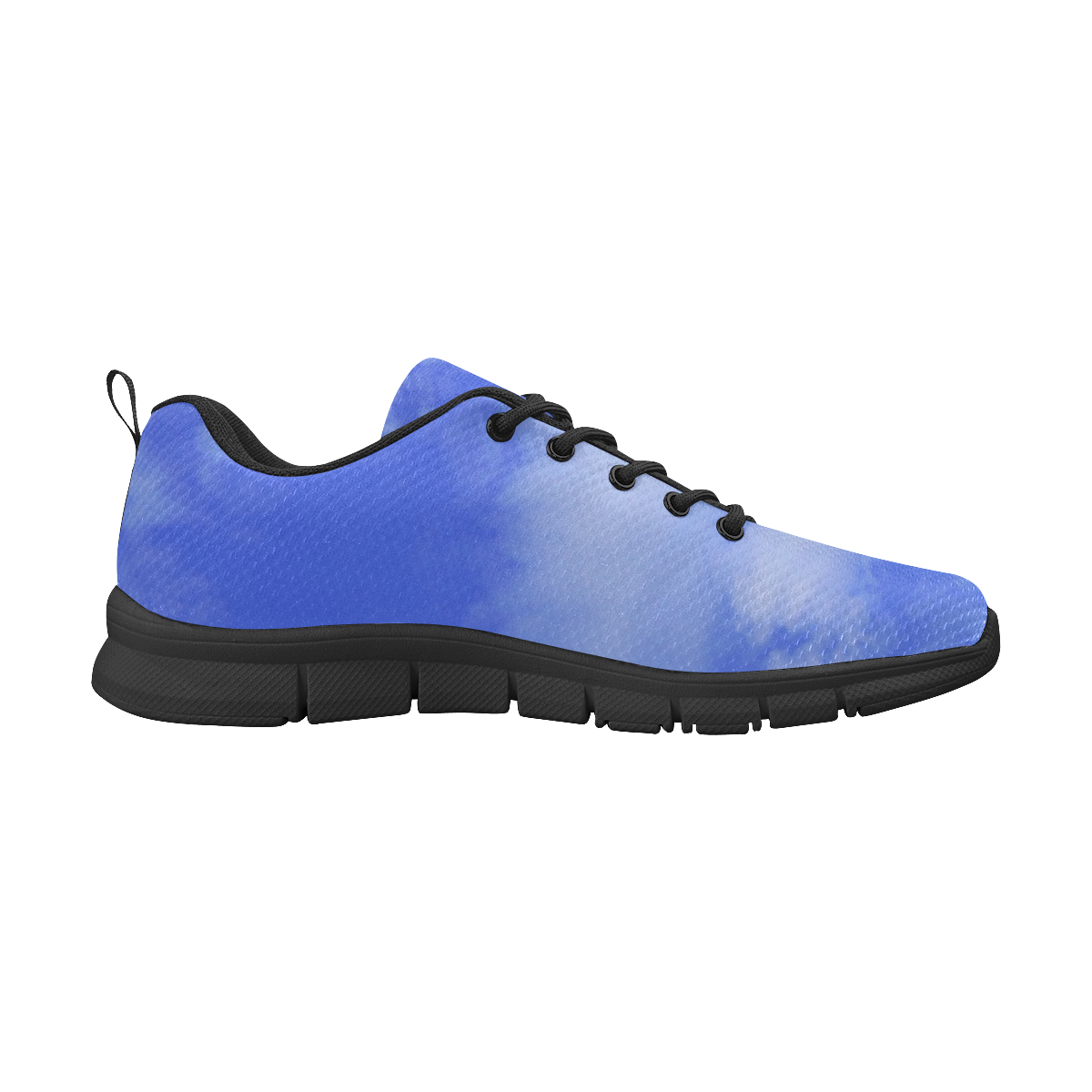 Blue Clouds Black Men's Breathable Running Shoes (Model 055)