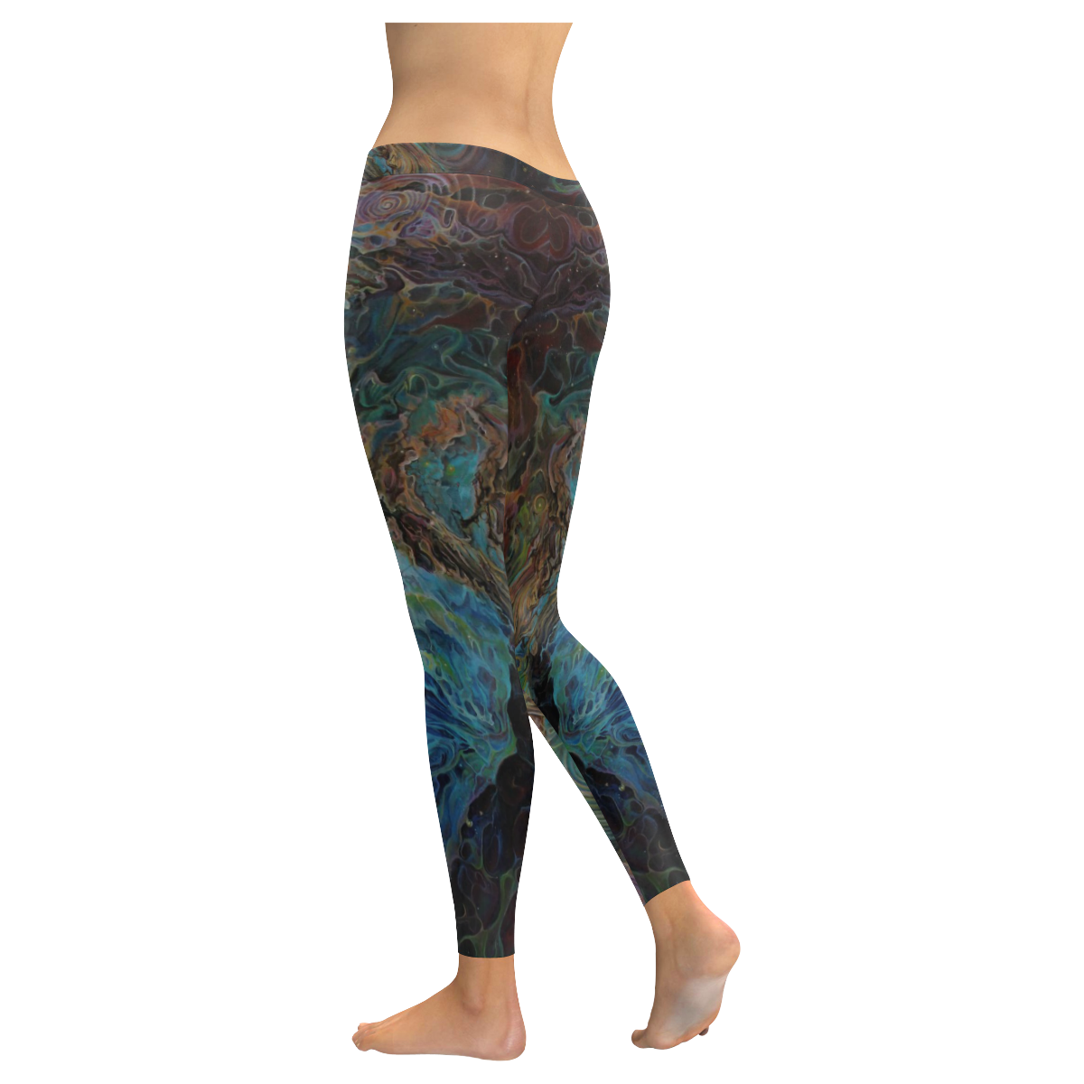 nebula leggings Women's Low Rise Leggings (Invisible Stitch) (Model L05)