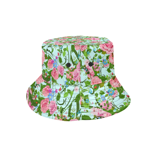 Pink Flower All Over Print Bucket Hat