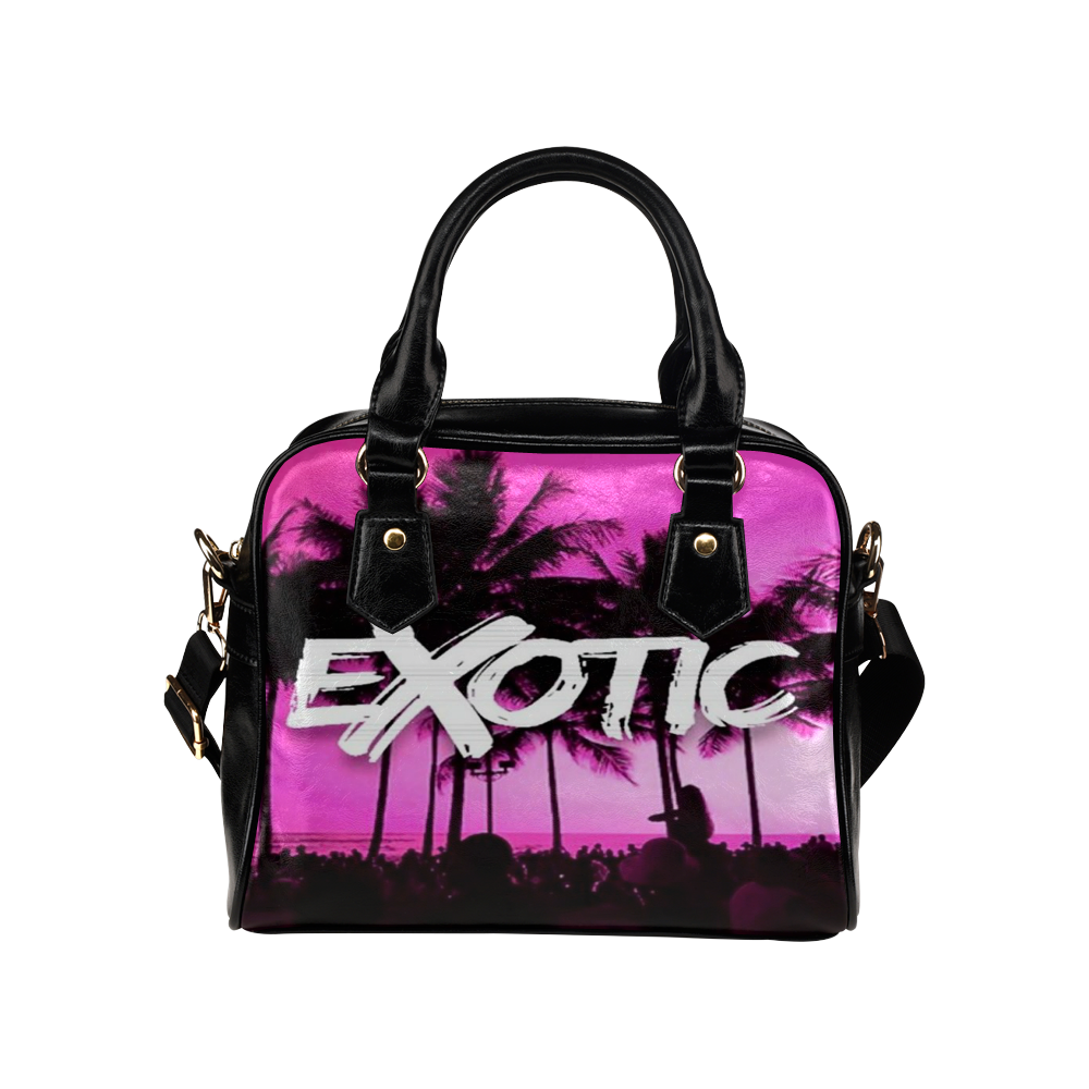 Paris Raven Exotic Pink Rave Metallic Shoulder Handbag (Model 1634)