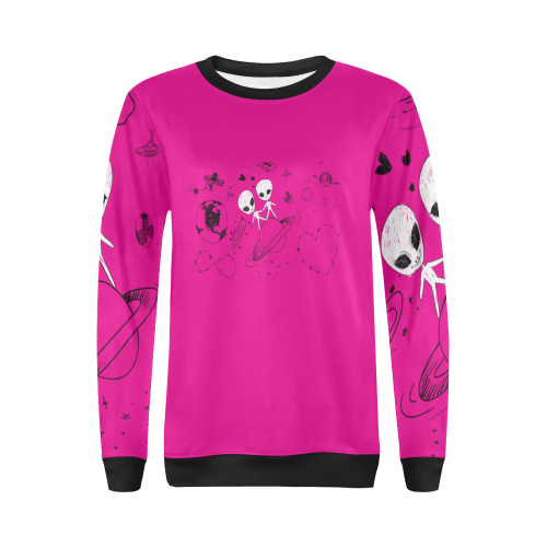 We, eternally united to new worlds. All Over Print Crewneck Sweatshirt for Women (Model H18)