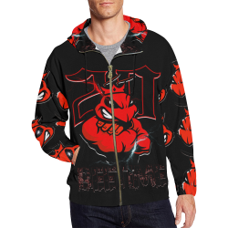 bee-time20 hoodie All Over Print Full Zip Hoodie for Men/Large Size (Model H14)