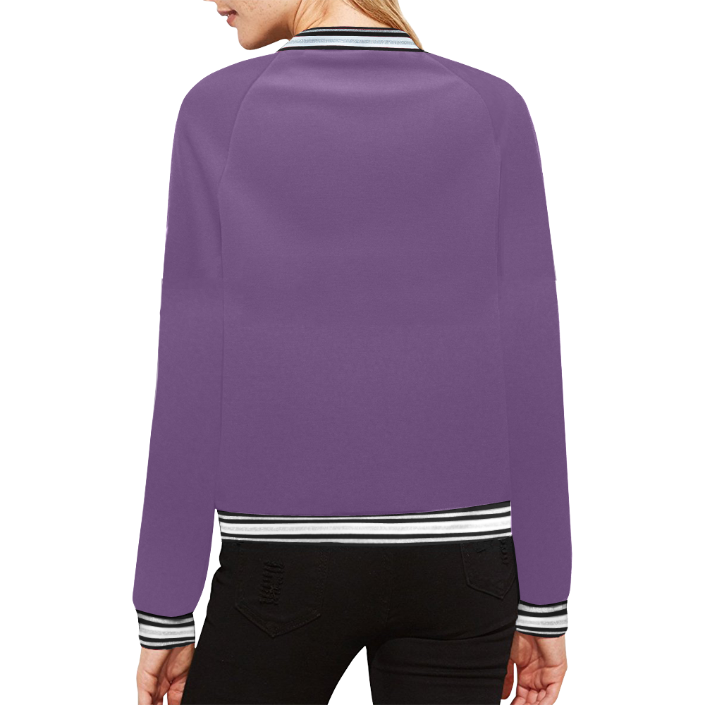 color purple 3515U All Over Print Bomber Jacket for Women (Model H21)